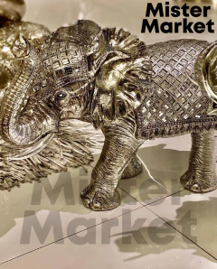 Elefante Plateado Animal Moderno África Resina - Mister Market Mayorista