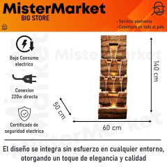 Fuente De Agua Cascada Gigante Exterior Interior - Mister Market Mayorista