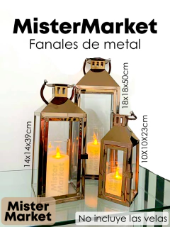 Set X3 Fanales Cobre Metal Porta Velas Faroles Deco Zen Zn en internet