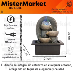 Fuente De Agua Mediana 25cm Luz Esfera Cascada Arco Zen Tm en internet