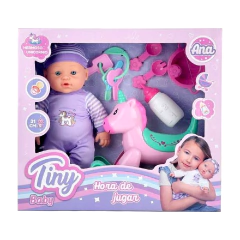 Bebe Ana Hora De Jugar Unicornio Tiny Juego Muñeco Bebote