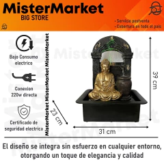 Fuente De Agua 39cm Grande Buda Lluvia Vasija Deco Zen Tm en internet