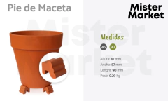 Pie Para Maceta De Barro Blum Deco Jardin Plato Base - Mister Market Mayorista
