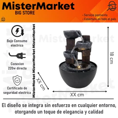 Fuente De Agua Chica Cascada Vasijas Decoracion 18cm Tm Gris Oscuro en internet