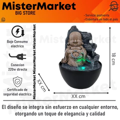 Fuente De Agua Chica Cascada Buda Abundancia 18cm Deco Tm Marrón en internet
