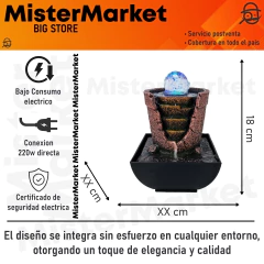 Fuente De Agua Chica Cascada 18cm Vasija Esfera Deco Tm Gris Oscuro en internet