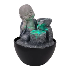 Fuente De Agua Niño Buda Chica 18cm Tm