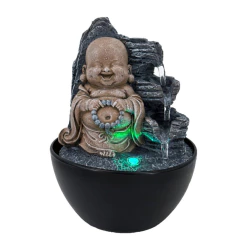 Fuente De Agua Chica Cascada Buda Abundancia 18cm Deco Tm Marrón