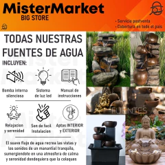 Fuente De Agua Chica 17cm Cascada Led Pajaros Deco Zen Tm Marrón - Mister Market Mayorista