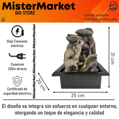 Fuente De Agua Intermedia 31cm Elefante Caida Esfera Zen Tm - Gris - Mister Market Mayorista
