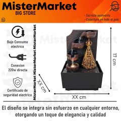 Fuente De Agua Chica Cascada Virgen Maria 17cm Decoracion Tm Dorado en internet