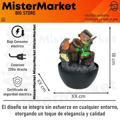 Fuente De Agua Chica Cascada Pajaros Decoracion 17cm Tm en internet