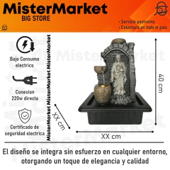 Fuente De Agua Grande 40cm Jesus Cuencos Cascada Zen Tm Gris - comprar online