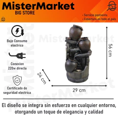 Fuente De Agua Grande 56 Cm Jarrones Cascada Deco + Led Tm - comprar online