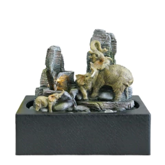 Fuente De Agua Mediana 26cm Elefante Familia Piedras Zen Tm