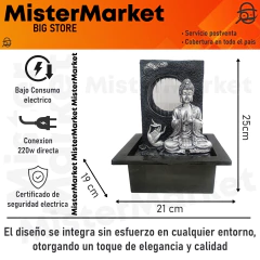 Fuente De Agua Mediana 25cm Buda PLATEADO tm - comprar online