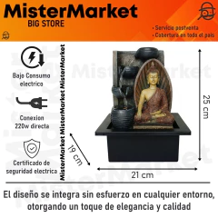 Fuente De Agua Mediana 25cm Buda Meditacion Deco Luz Tm - comprar online