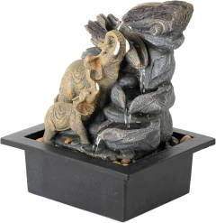 Fuente De Agua Mediana 25cm Elefantes Cascada Familia Zen Tm en internet