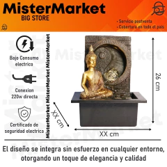 Fuente De Agua Mediana 26cm Buda Ying Yang Deco Esfera Tm en internet