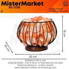 Lampara sal del himalaya cesta metal base madera CUENCO FANAL tm - comprar online
