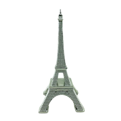 Figura Mediana Torre Eiffel Escultura 32cm Plateado