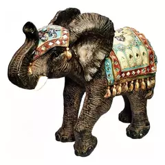 Elefante Parado India Nacar Suerte Resina Zen 47cm