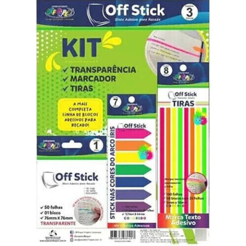 Kit Bloco e Marcador Adesivo Off Stick