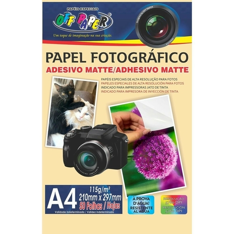 Fotografico Adesivo Matte Fosco 115g A4 50 Fls