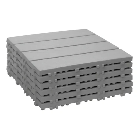 Piso Deck Modular Simil Madera 30x30 Cm Para Exterior X9 Unidades