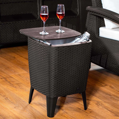 Imagen de Mesa Hielera Cooler Table Tipo Rattan Jardin Y Exterior