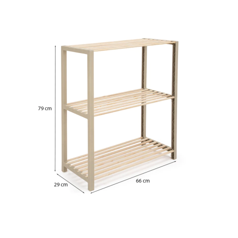 Estanteria De Madera Multiuso 3 Niveles Luxe Armable 65cm