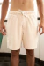 Bermuda Moletom Mesclado Bege - comprar online