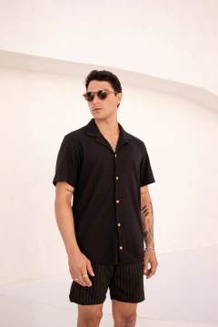 Camisa Tricô Waffle Preto