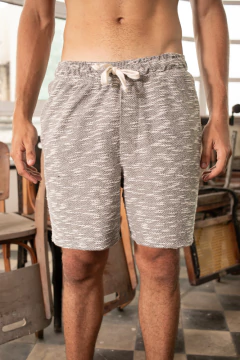 Bermuda Moletom Mesclado Preto - comprar online