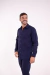 Camisa de Linho Azul Marinho Manga Longa - comprar online