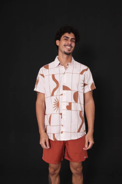 Camisa Estampada Paisagem Terra - comprar online