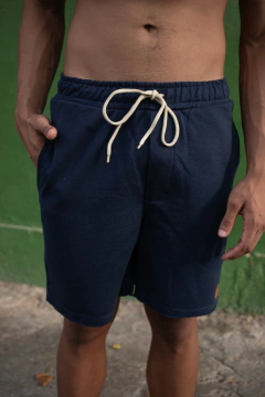 Bermuda Moletom Azul Marinho