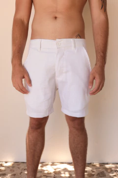 Bermuda Alfaiataria Linho Branca - comprar online