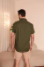 Camisa de Linho Verde Militar na internet
