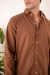 Camisa de Linho Café Manga Longa - comprar online