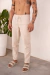 Calça Linho Slim Creme - comprar online