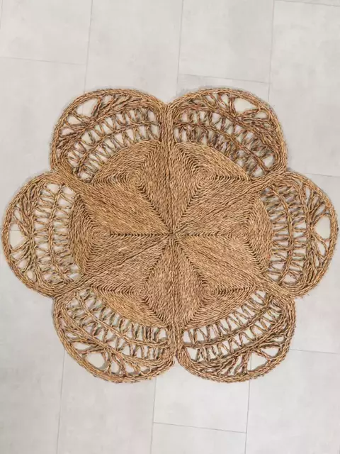 Alfombra thoang 120x120cm natural