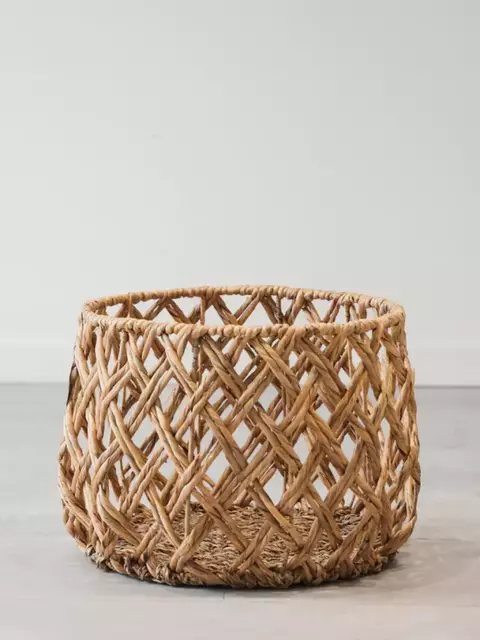 Canasto rombos 30x27cm marrón