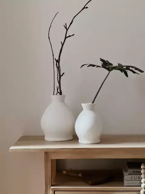 Jarrón oriente 15x22cm blanco