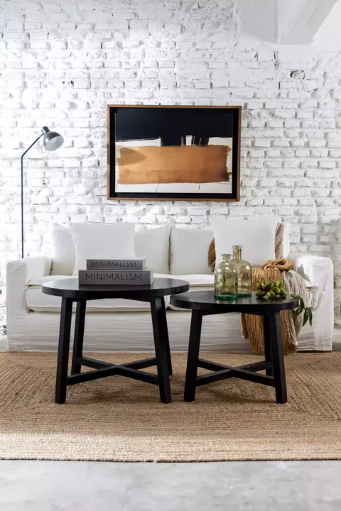 Mesa ratona circular 70x70x50cm negra - comprar online