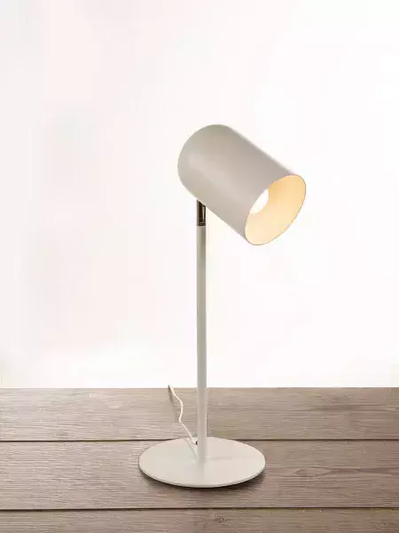 Lámpara de escritorio bala con movimiento 17x47cm blanca