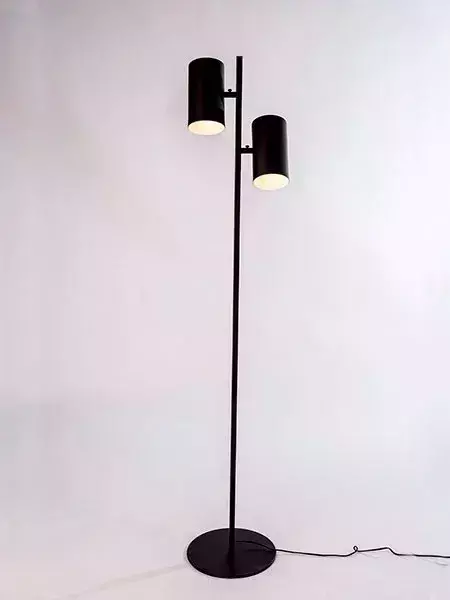 Lámpara de pie cilindro negra
