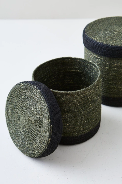 CANASTO NAO COLOR VERDE CON TAPA NEGRA - comprar online