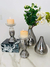 Candelabro vidrio esfumado 11x22cm negro