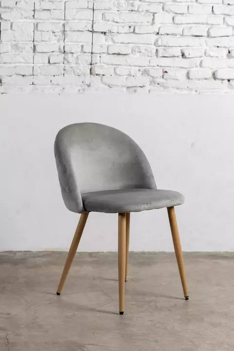 Silla de comedor velvet 45x49x76cm gris claro - comprar online